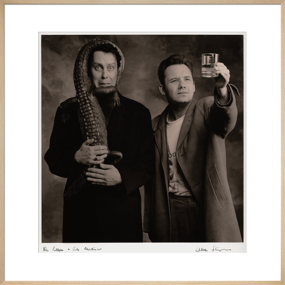 Vic reeves; bob mortimer portrait print (art print, extra large, natural frame)