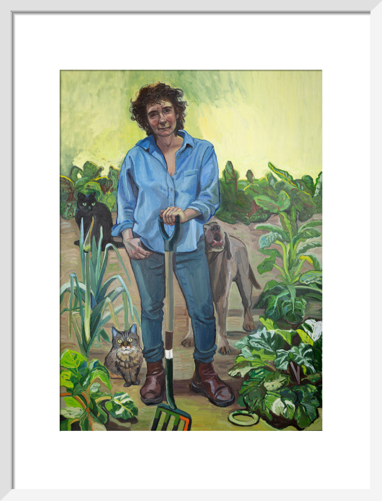 Jeanette winterson portrait print (art print, medium, white frame)