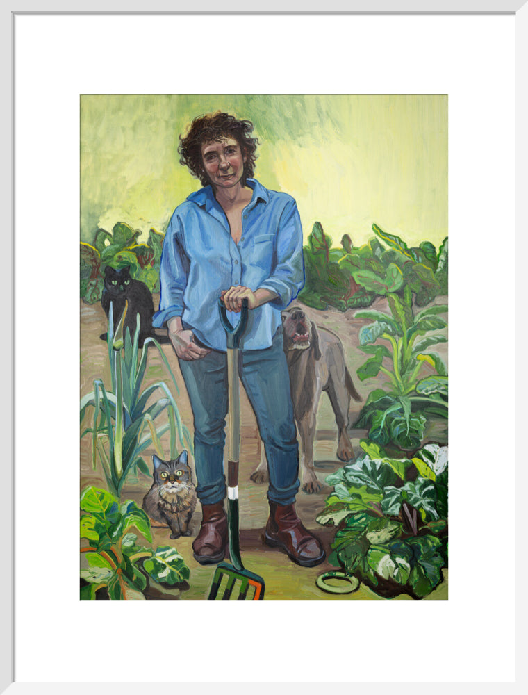 Jeanette winterson portrait print (art print, large, white frame)