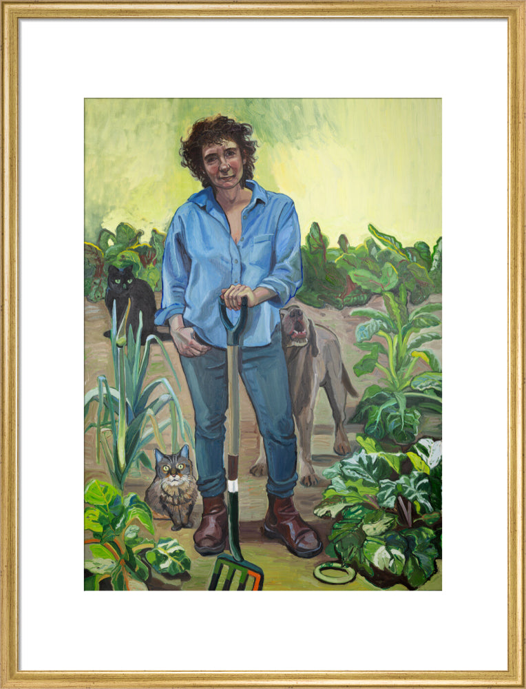 Jeanette winterson portrait print (art print, large, gold frame)