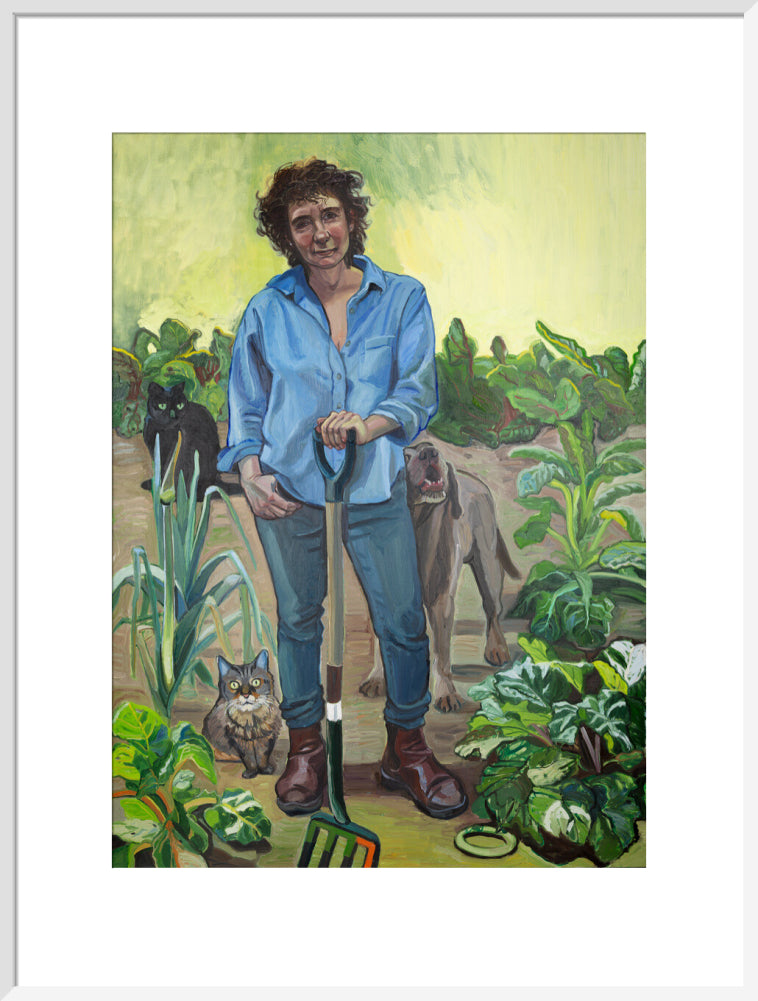 Jeanette winterson portrait print (art print, extra large, white frame)