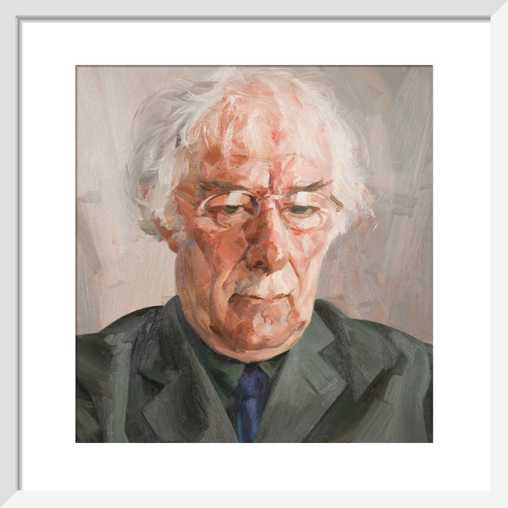 Seamus heaney portrait print (art print, small, white frame)