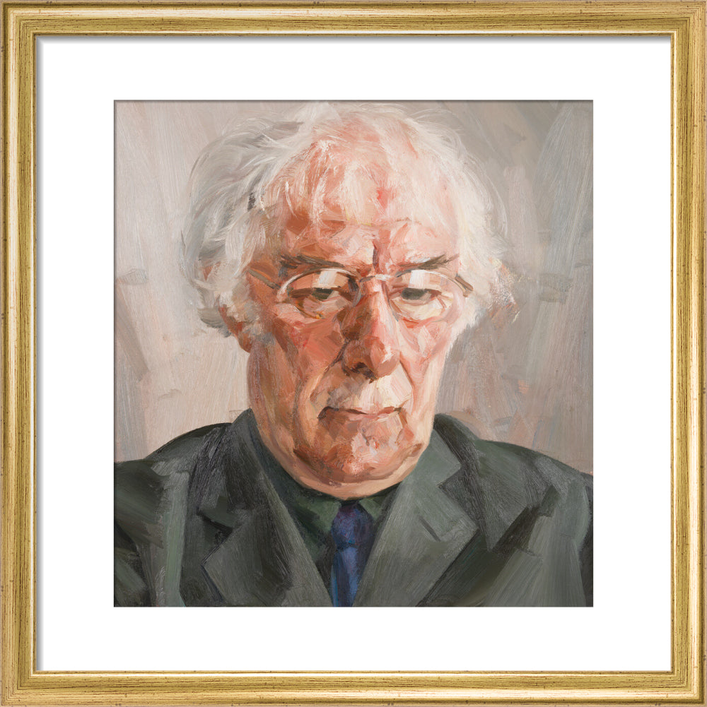 Seamus heaney portrait print (art print, small, gold frame)