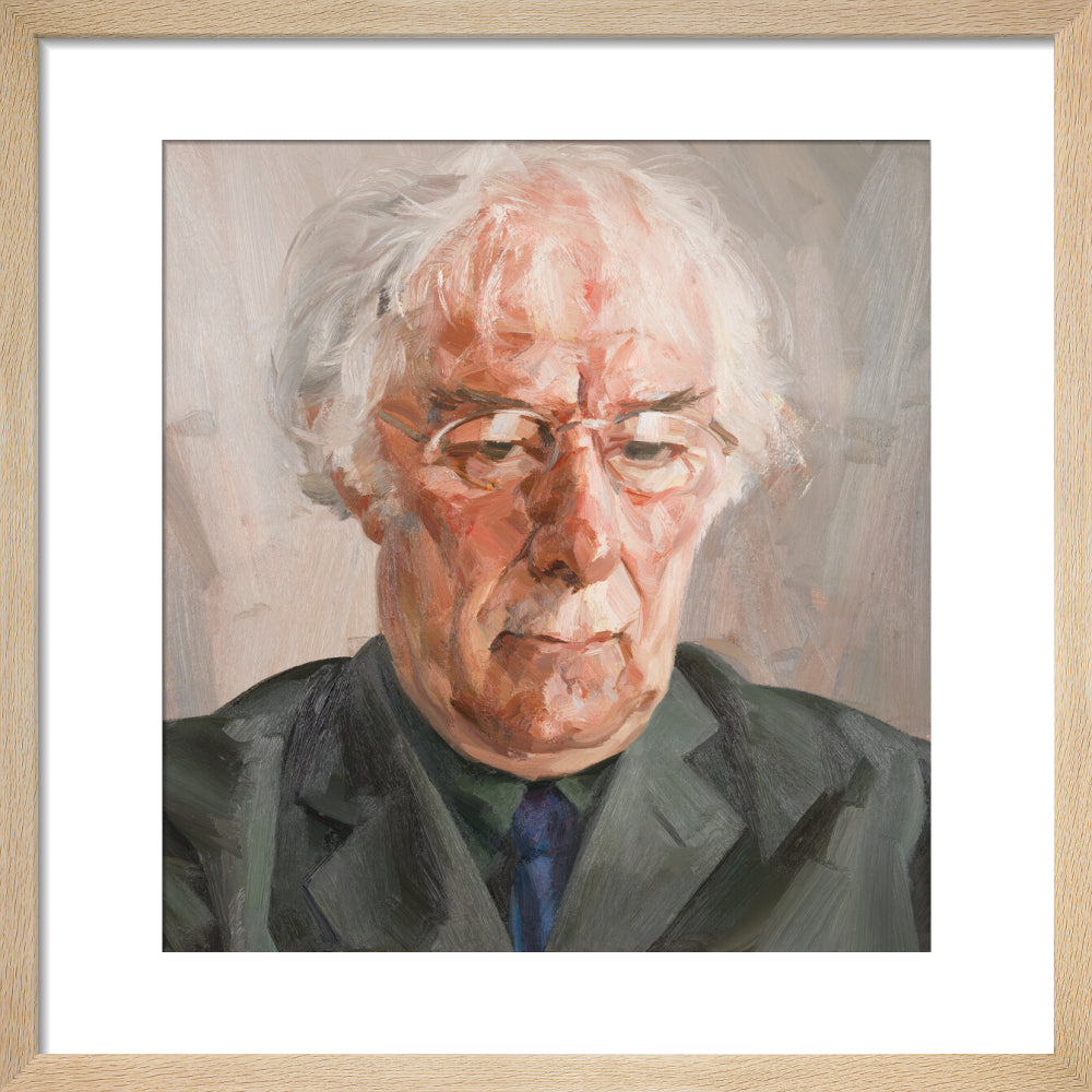 Seamus heaney portrait print (art print, small, natural frame)