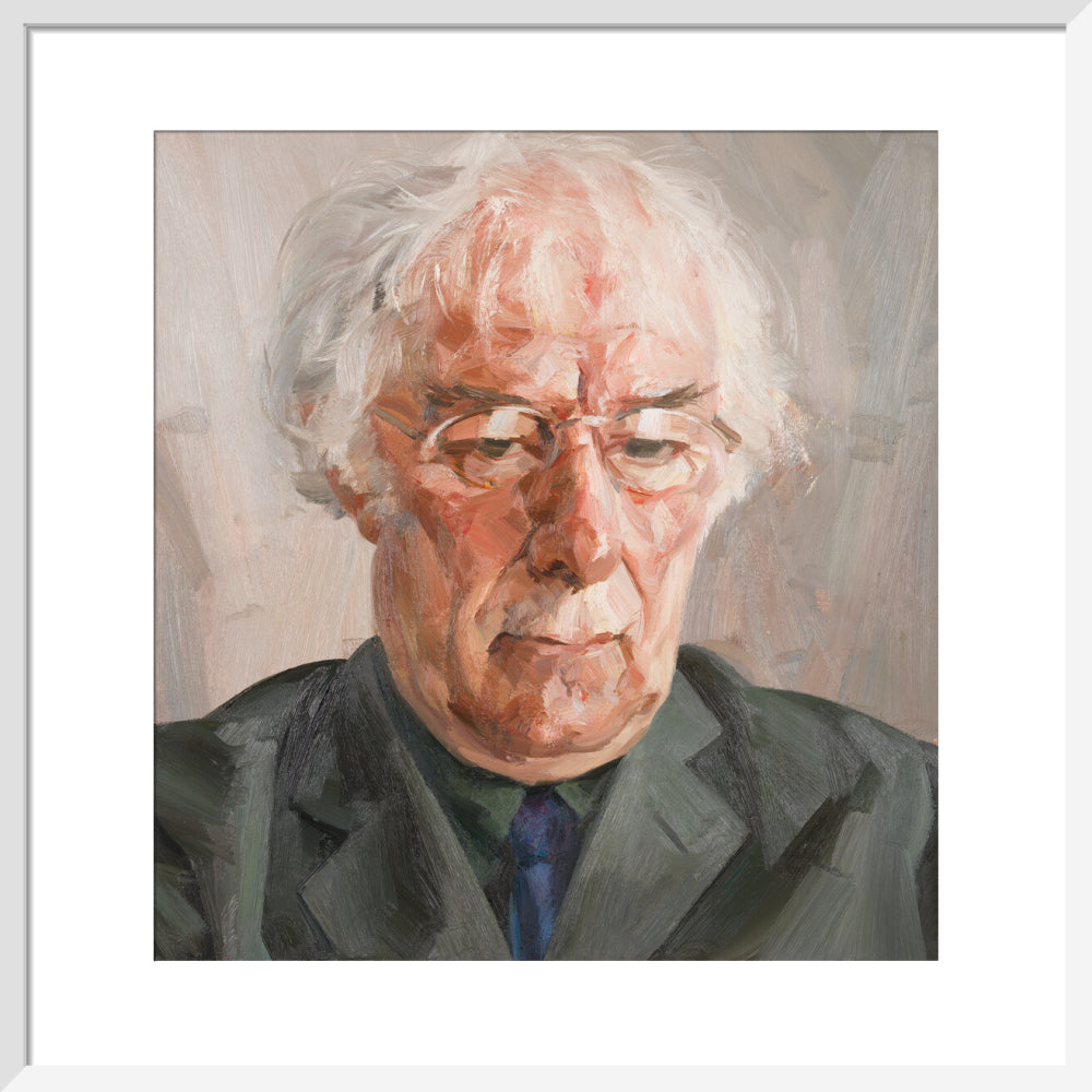 Seamus heaney portrait print (art print, medium, white frame)