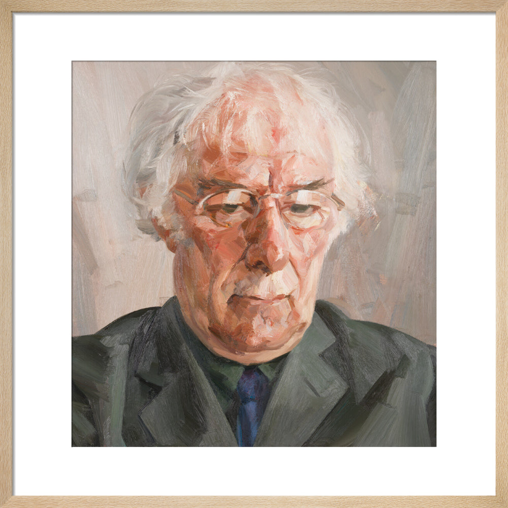 Seamus heaney portrait print (art print, medium, natural frame)