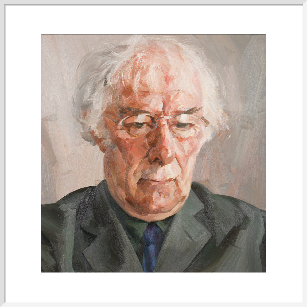 Seamus heaney portrait print (art print, extra large, white frame)
