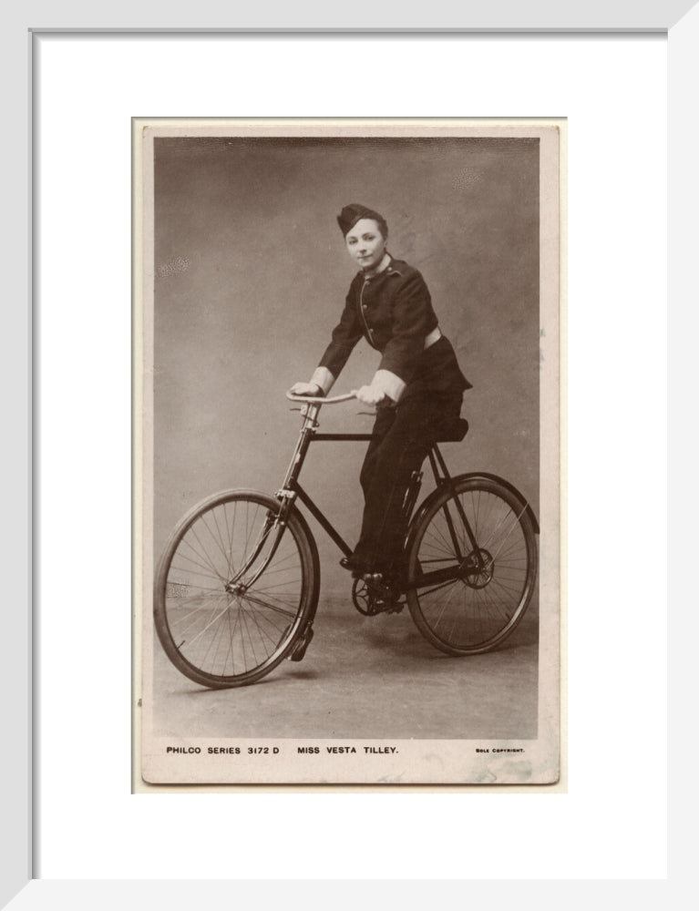 Vesta tilley portrait print (art print, small, white frame)