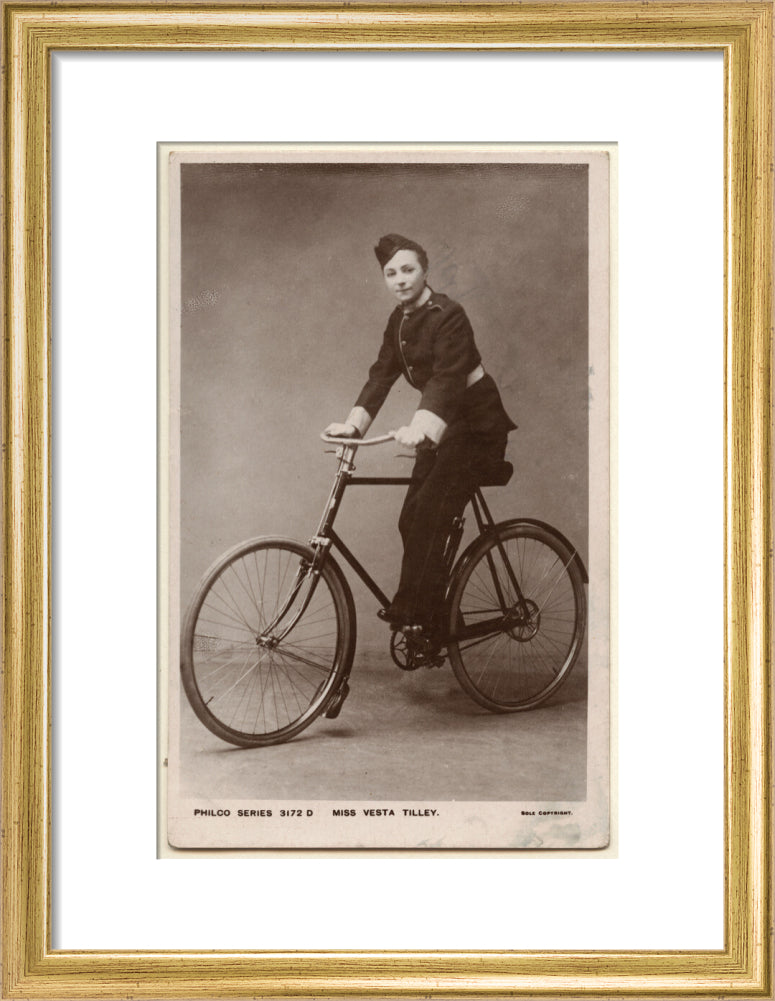 Vesta tilley portrait print (art print, small, gold frame)