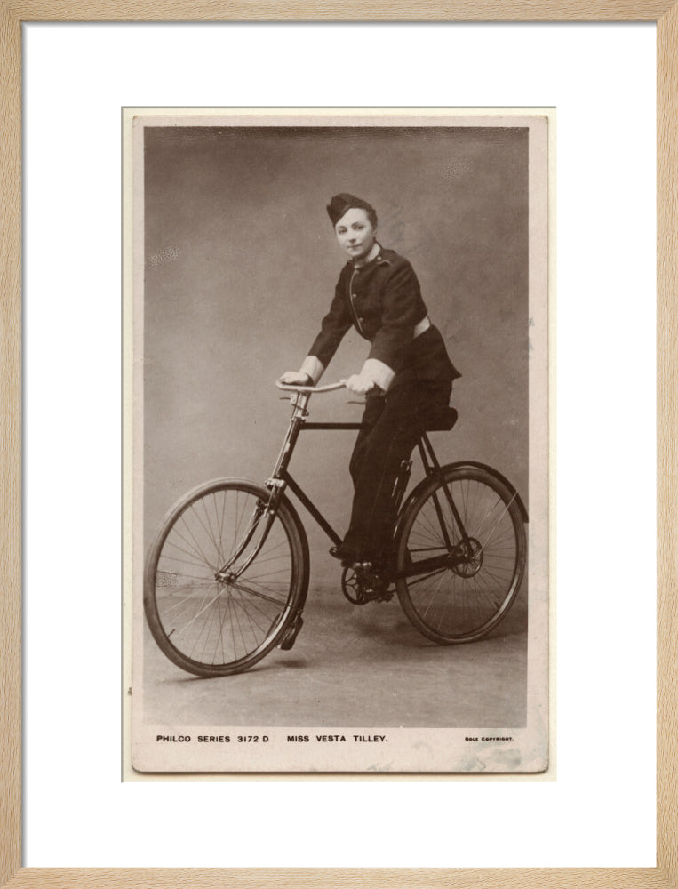 Vesta tilley portrait print (art print, medium, natural frame)