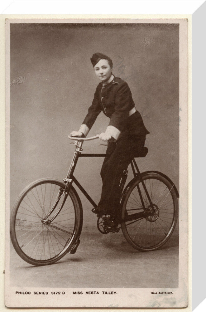 Vesta tilley portrait print (stretched canvas, medium, no frame)