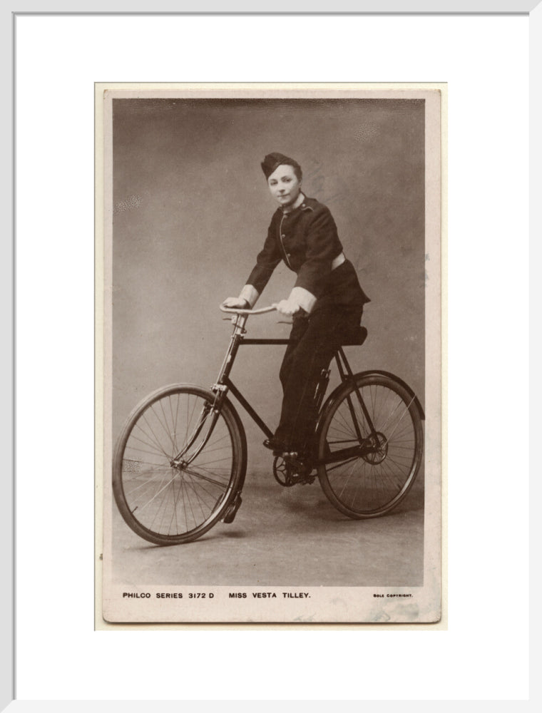 Vesta tilley portrait print (art print, large, white frame)