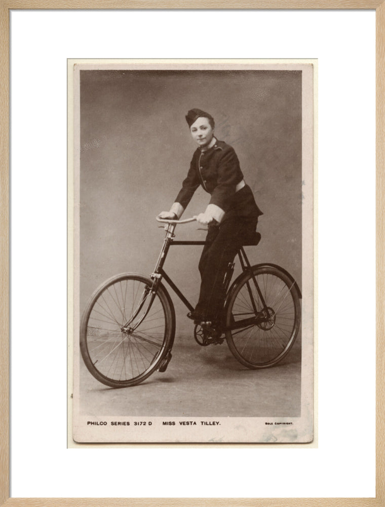 Vesta tilley portrait print (art print, large, natural frame)