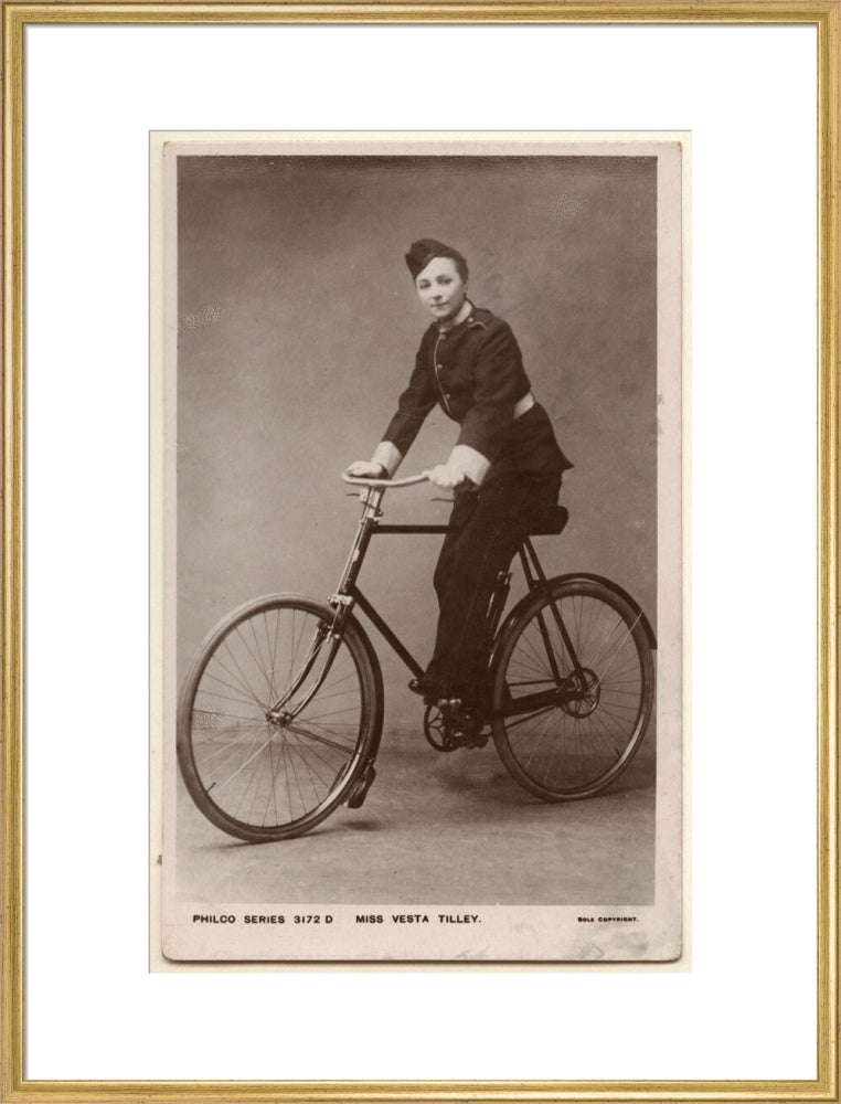 Vesta tilley portrait print (art print, extra large, gold frame)