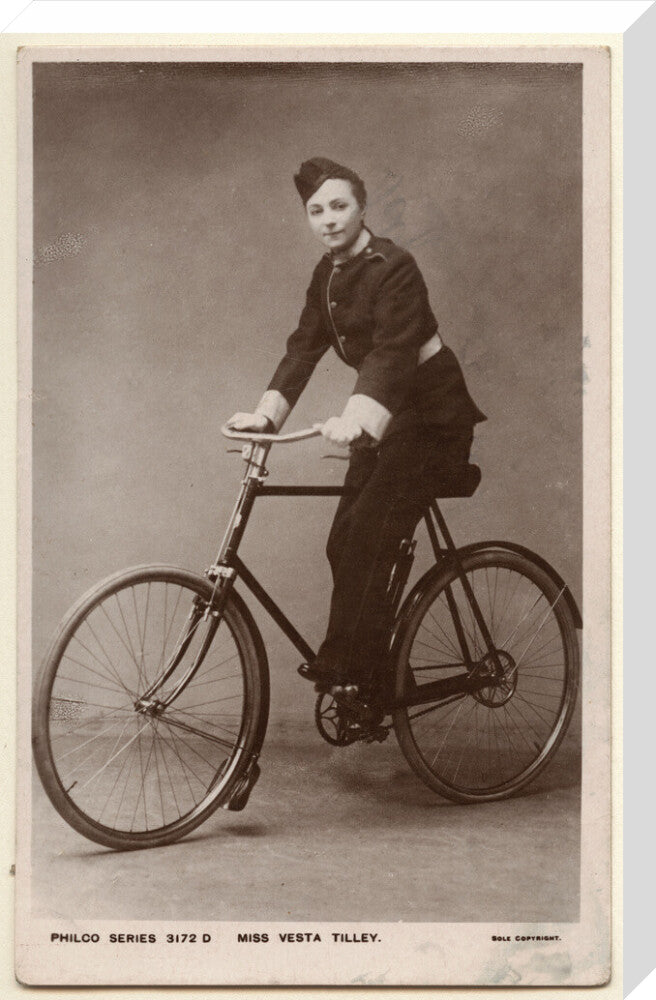 Vesta tilley portrait print (stretched canvas, large, no frame)