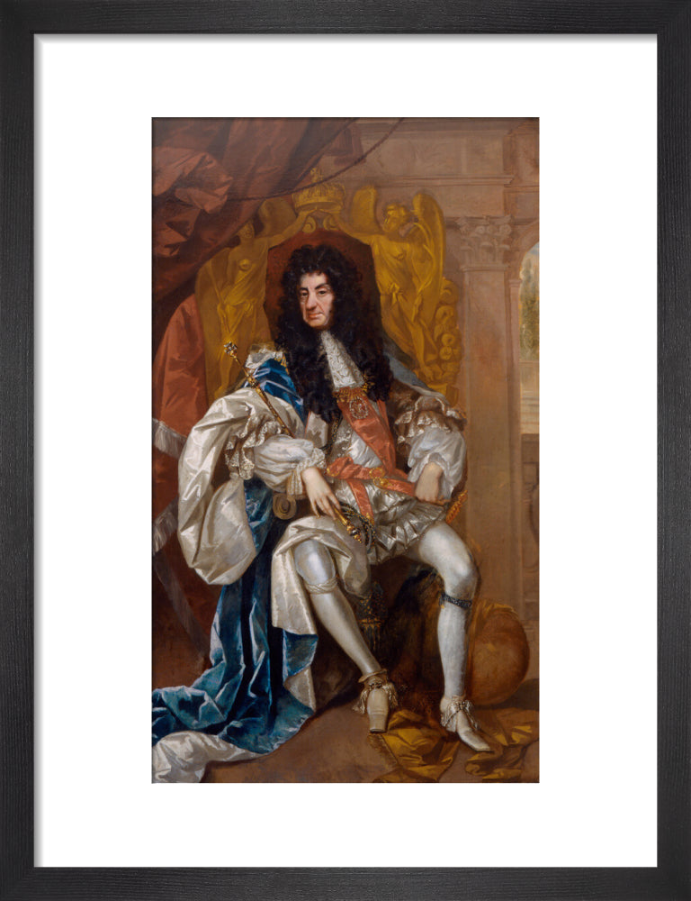 King charles ii portrait print (art print, small, black frame)