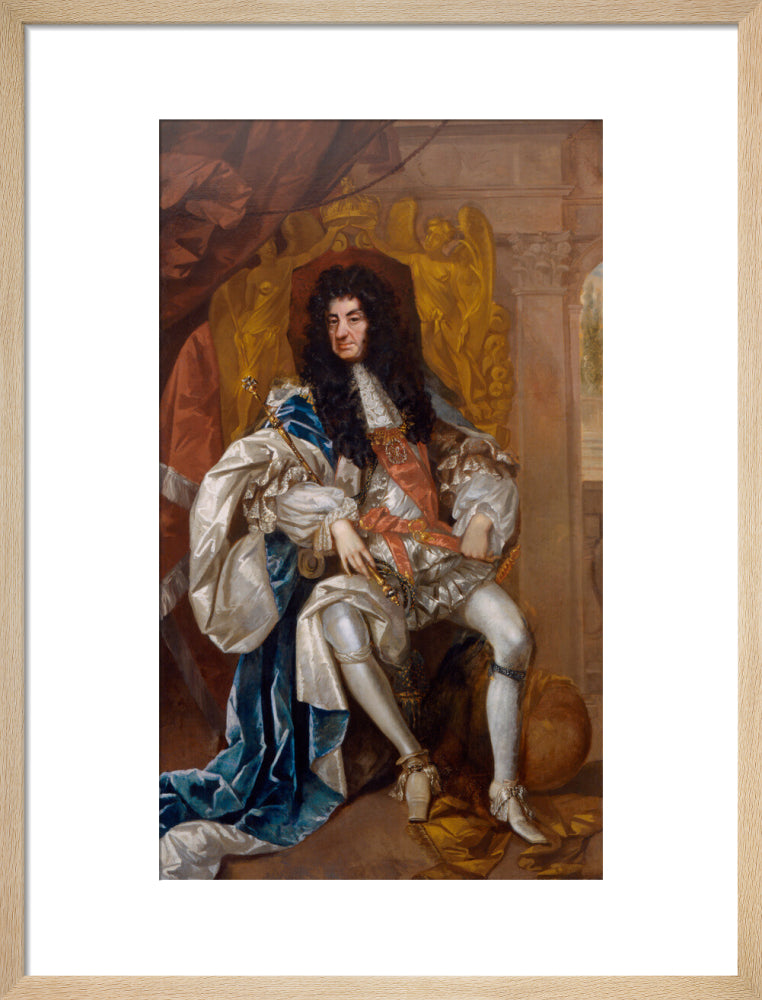 King charles ii portrait print (art print, medium, natural frame)