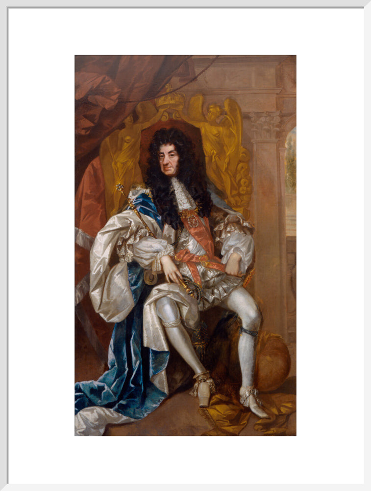 King charles ii portrait print (art print, extra large, white frame)