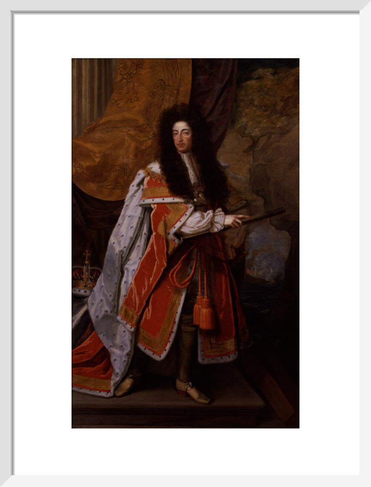 King william iii portrait print (art print, medium, white frame)