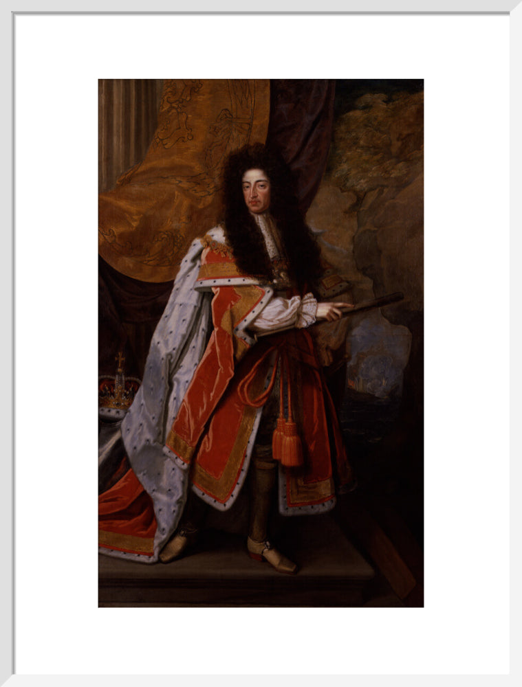 King william iii portrait print (art print, large, white frame)