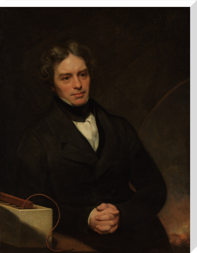 Michael faraday portrait print (stretched canvas, extra large, no frame)