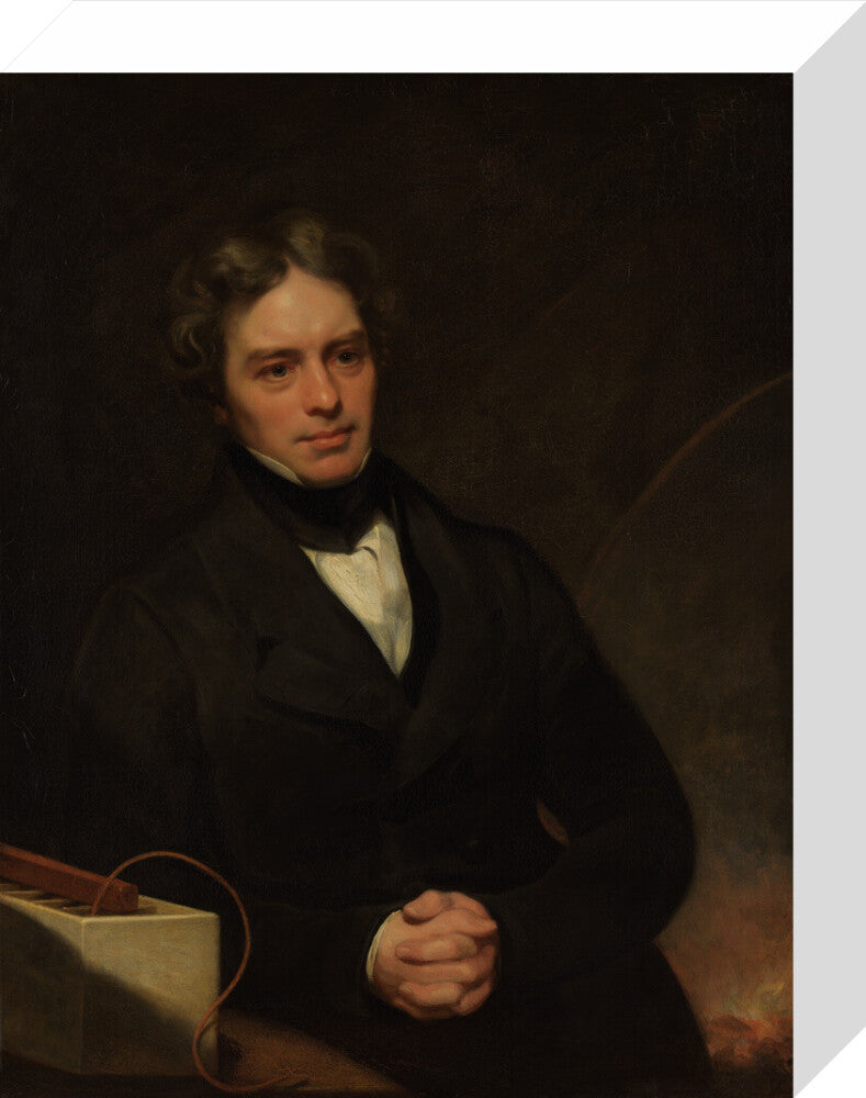 Michael faraday portrait print (stretched canvas, small, no frame)