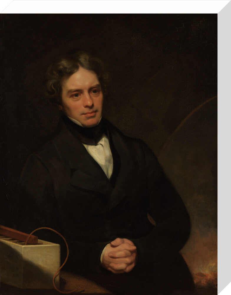 Michael faraday portrait print (stretched canvas, medium, no frame)