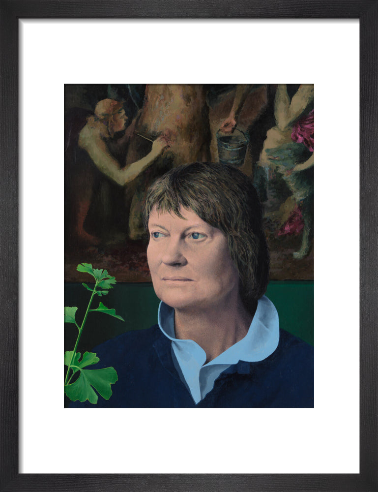 Iris murdoch portrait print (art print, small, black frame)