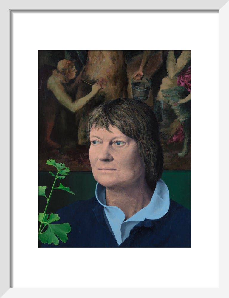 Iris murdoch portrait print (art print, small, white frame)