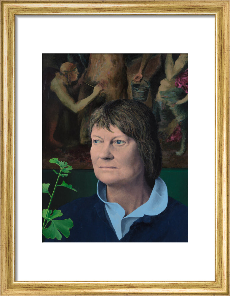 Iris murdoch portrait print (art print, small, gold frame)