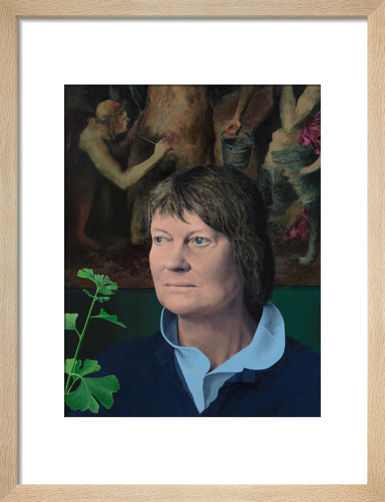 Iris murdoch portrait print (art print, small, natural frame)