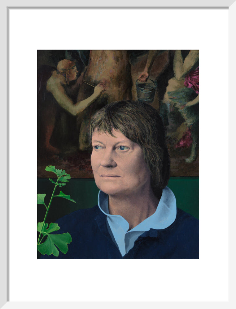 Iris murdoch portrait print (art print, medium, white frame)
