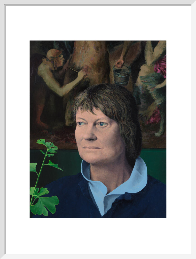 Iris murdoch portrait print (art print, large, white frame)
