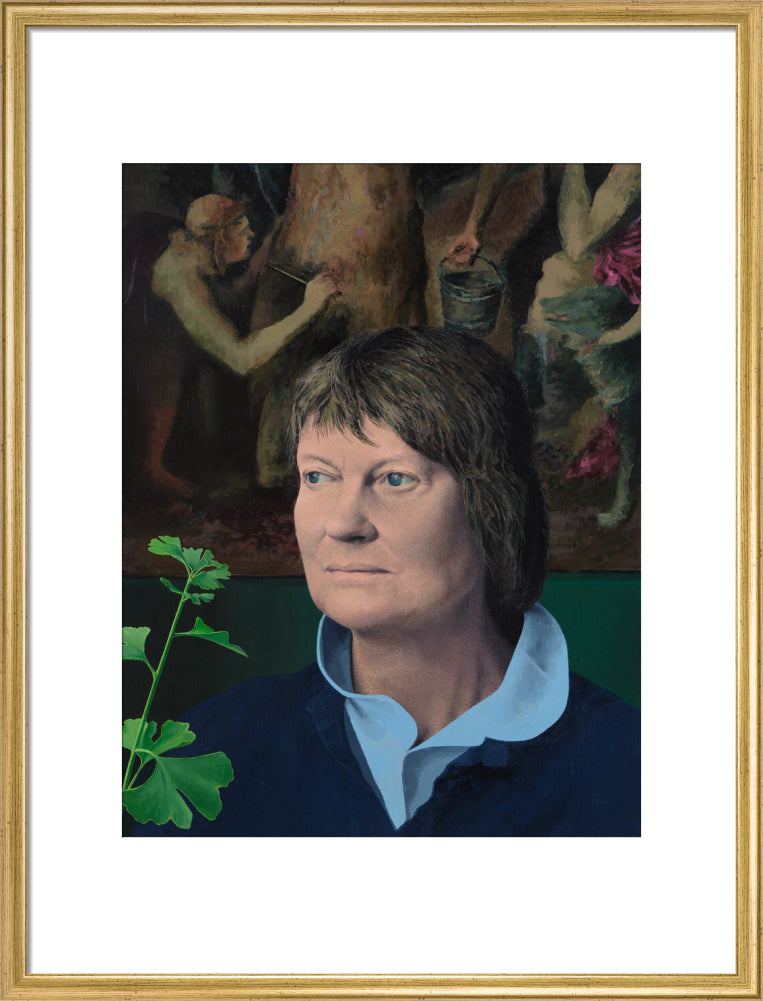 Iris murdoch portrait print (art print, large, gold frame)