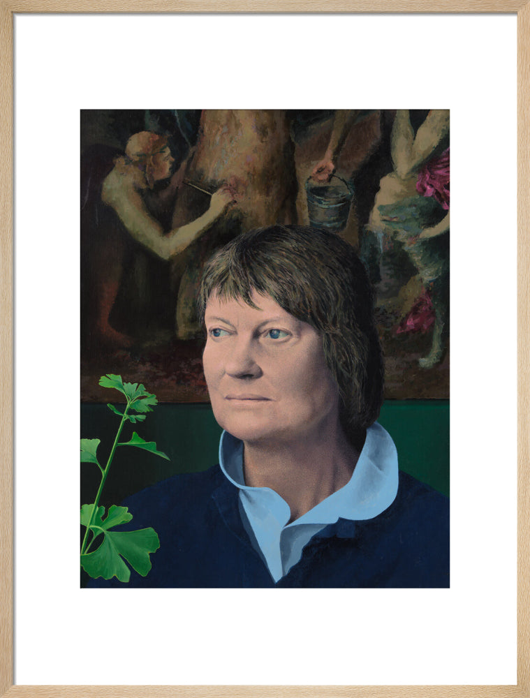 Iris murdoch portrait print (art print, large, natural frame)