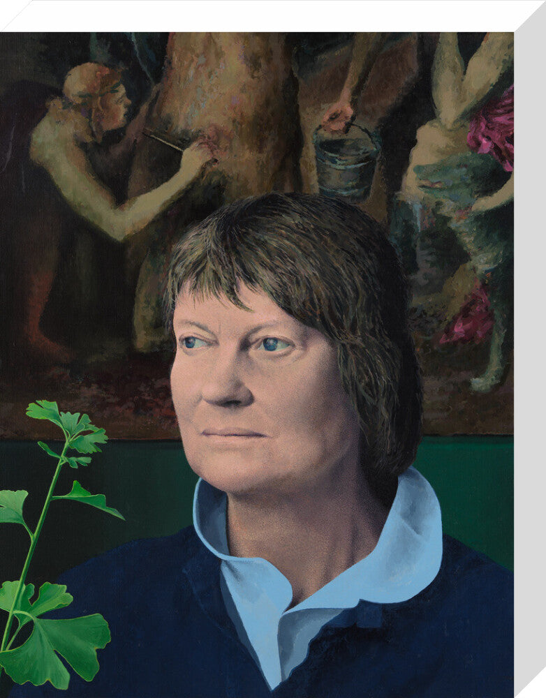 Iris murdoch portrait print (stretched canvas, medium, no frame)