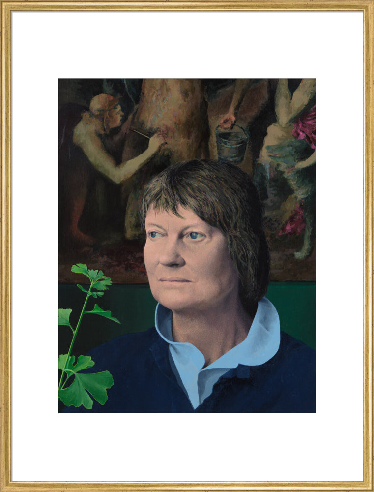 Iris murdoch portrait print (art print, extra large, gold frame)