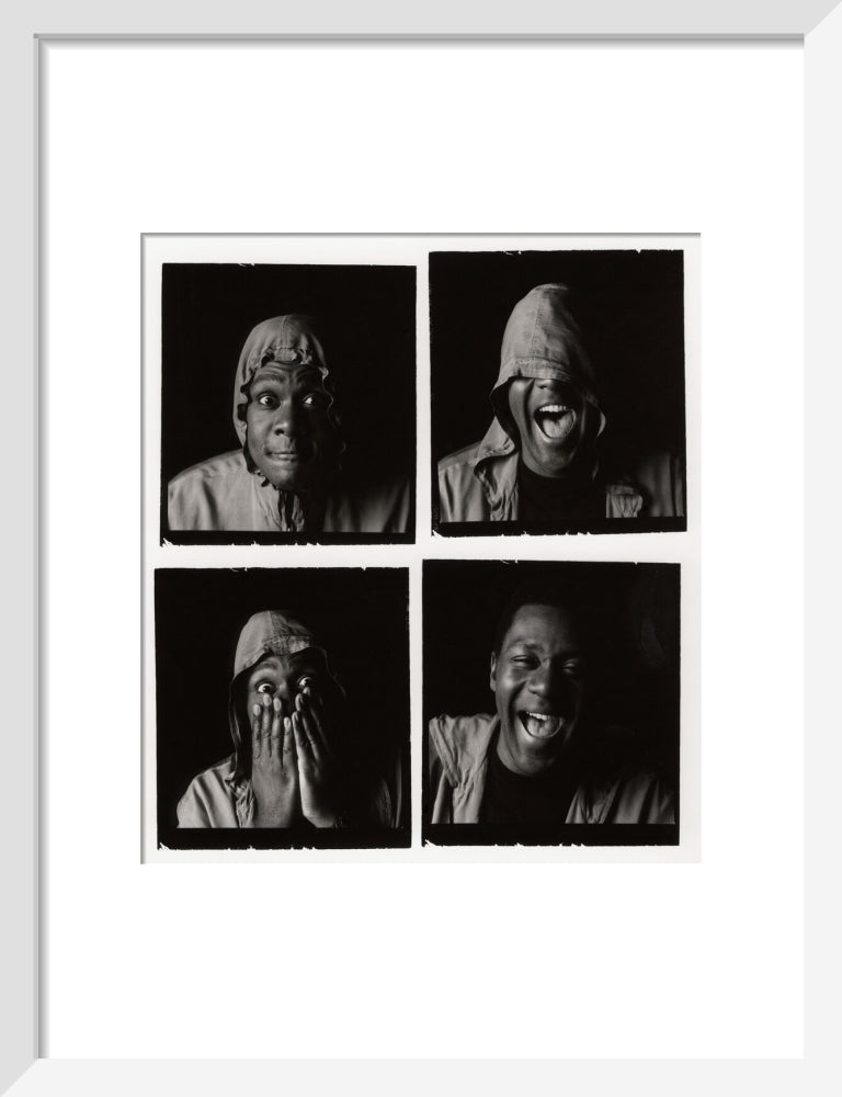 Lenny henry portrait print (art print, small, white frame)