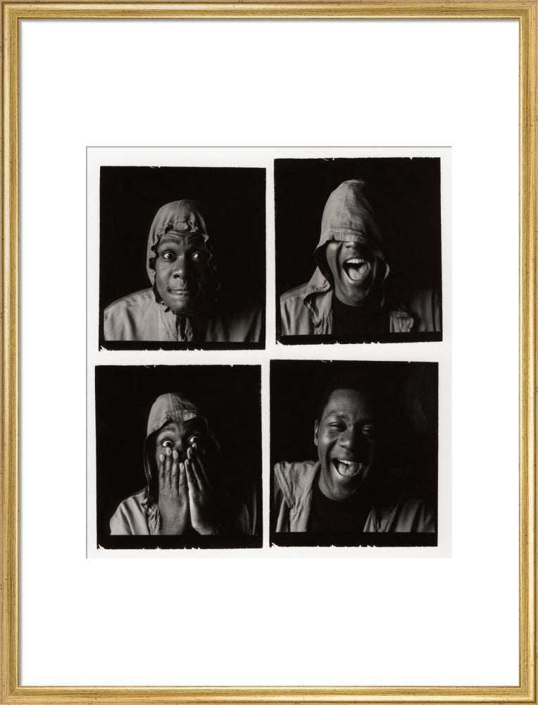 Lenny henry portrait print (art print, large, gold frame)