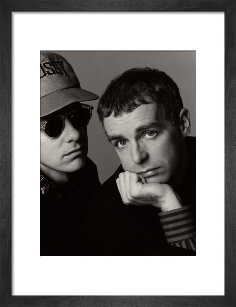 Pet shop boys (chris lowe; neil tennant) portrait print (art print, small, black frame)