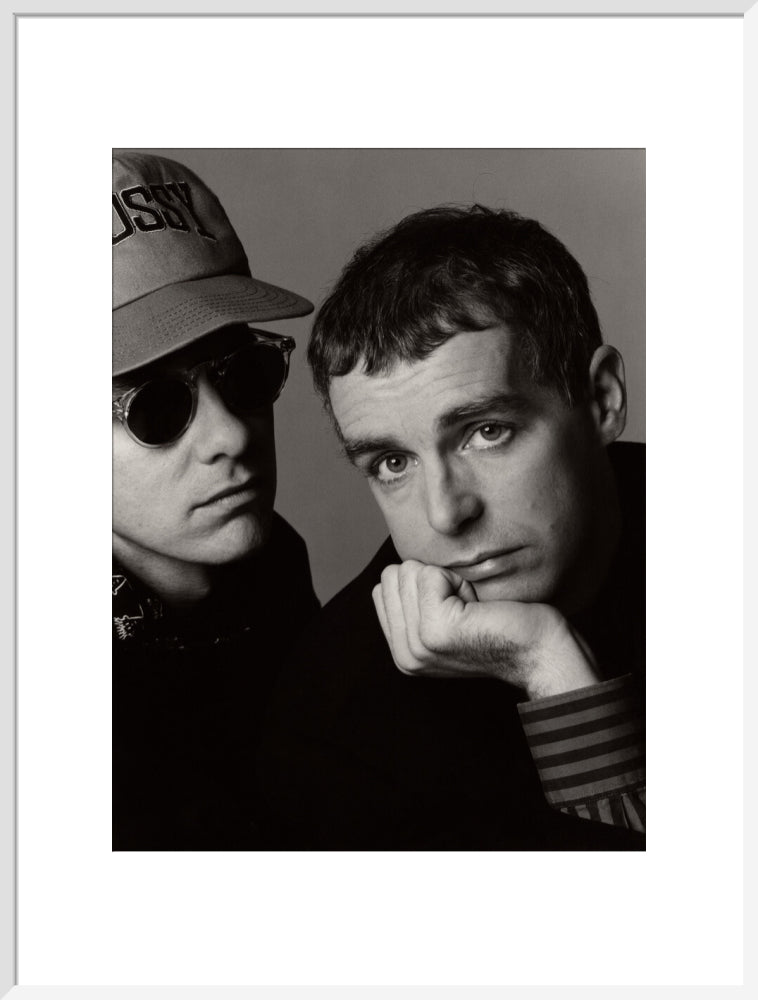 Pet shop boys (chris lowe; neil tennant) portrait print (art print, extra large, white frame)