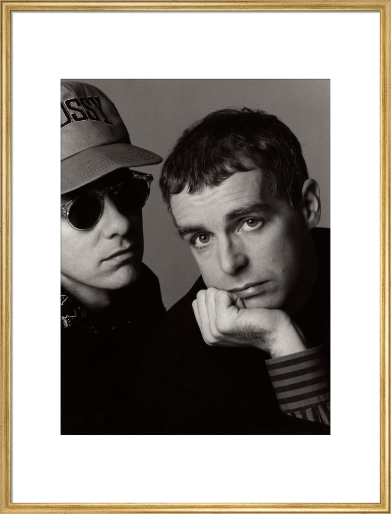 Pet shop boys (chris lowe; neil tennant) portrait print (art print, extra large, gold frame)