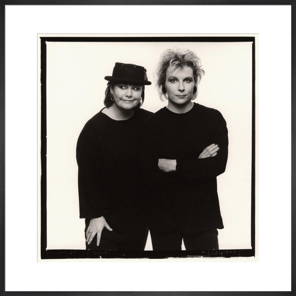 Dawn french; jennifer saunders portrait print (art print, extra large, black frame)