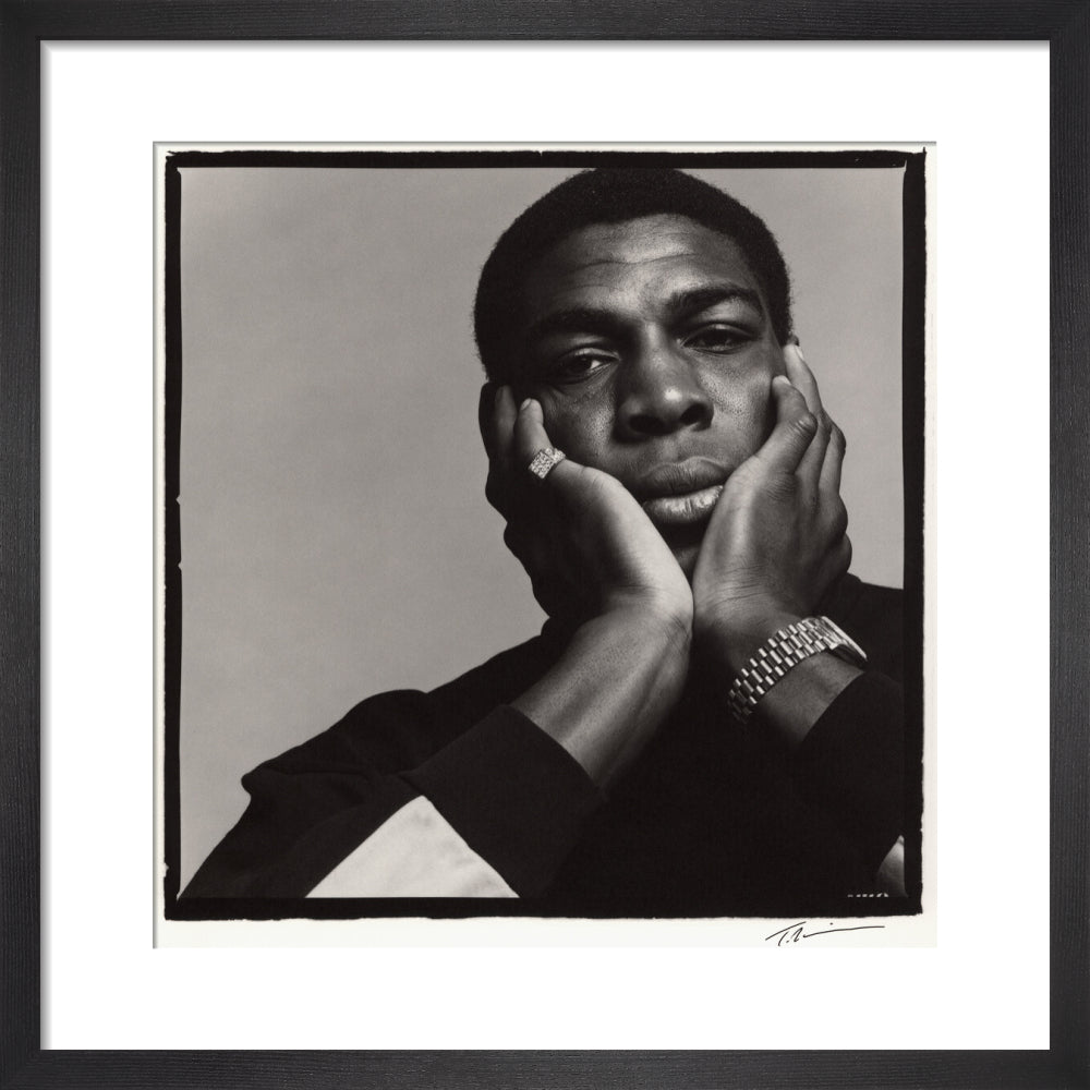 Frank bruno portrait print (art print, small, black frame)