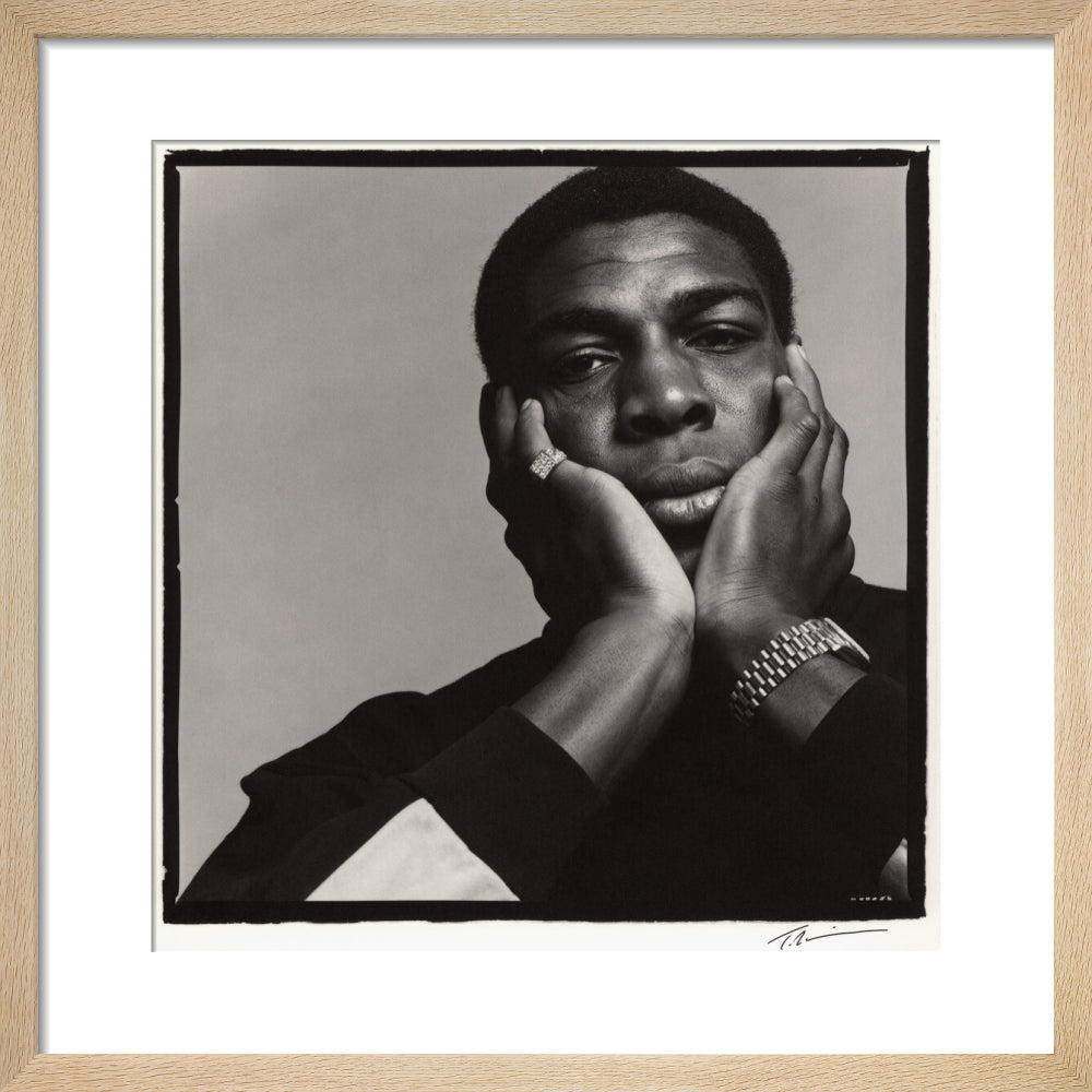 Frank bruno portrait print (art print, small, natural frame)
