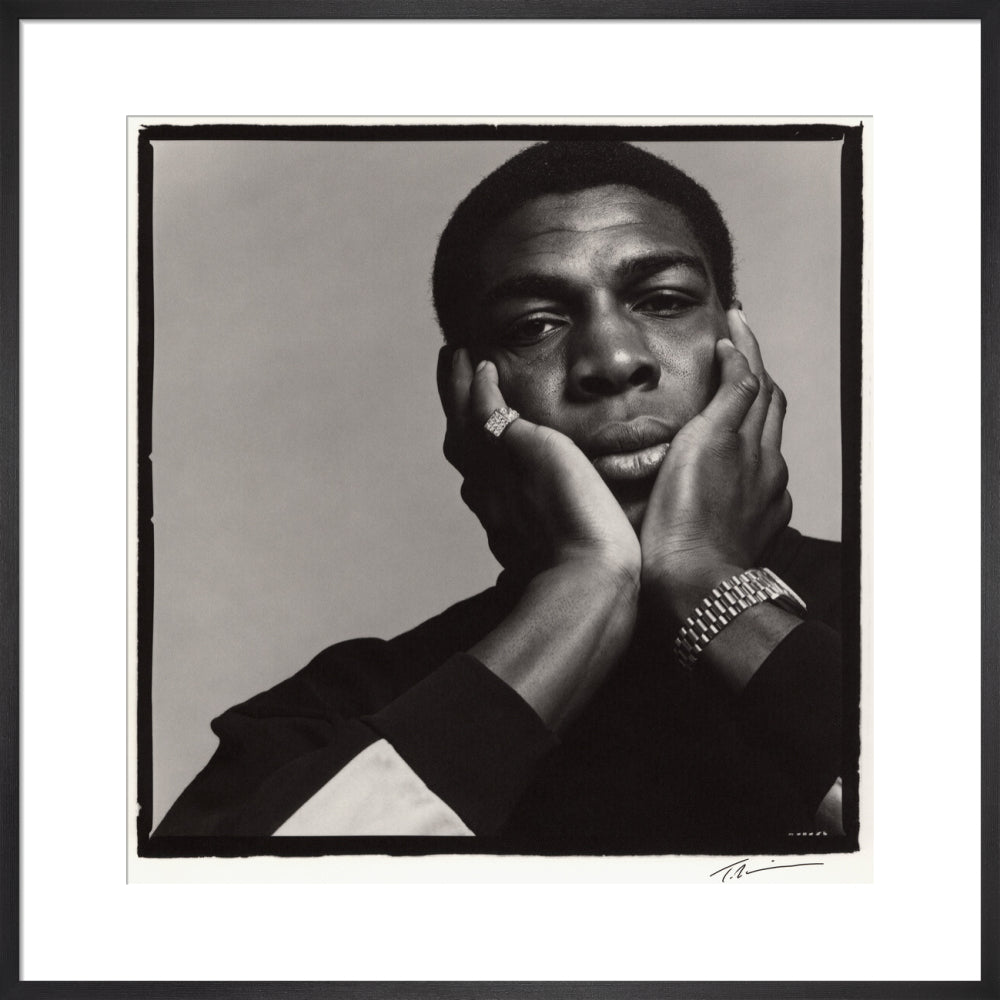 Frank bruno portrait print (art print, large, black frame)