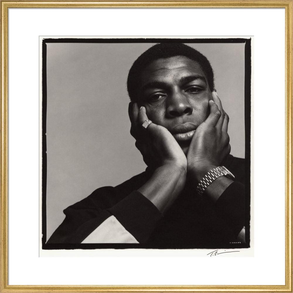 Frank bruno portrait print (art print, large, gold frame)
