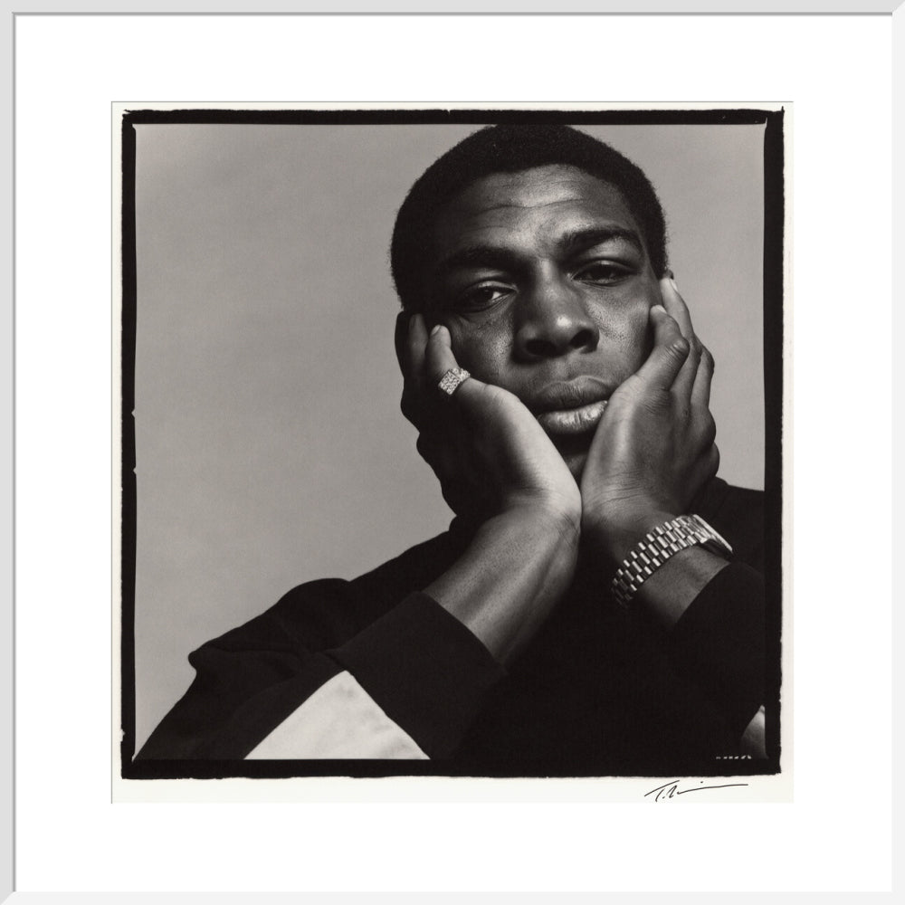 Frank bruno portrait print (art print, extra large, white frame)