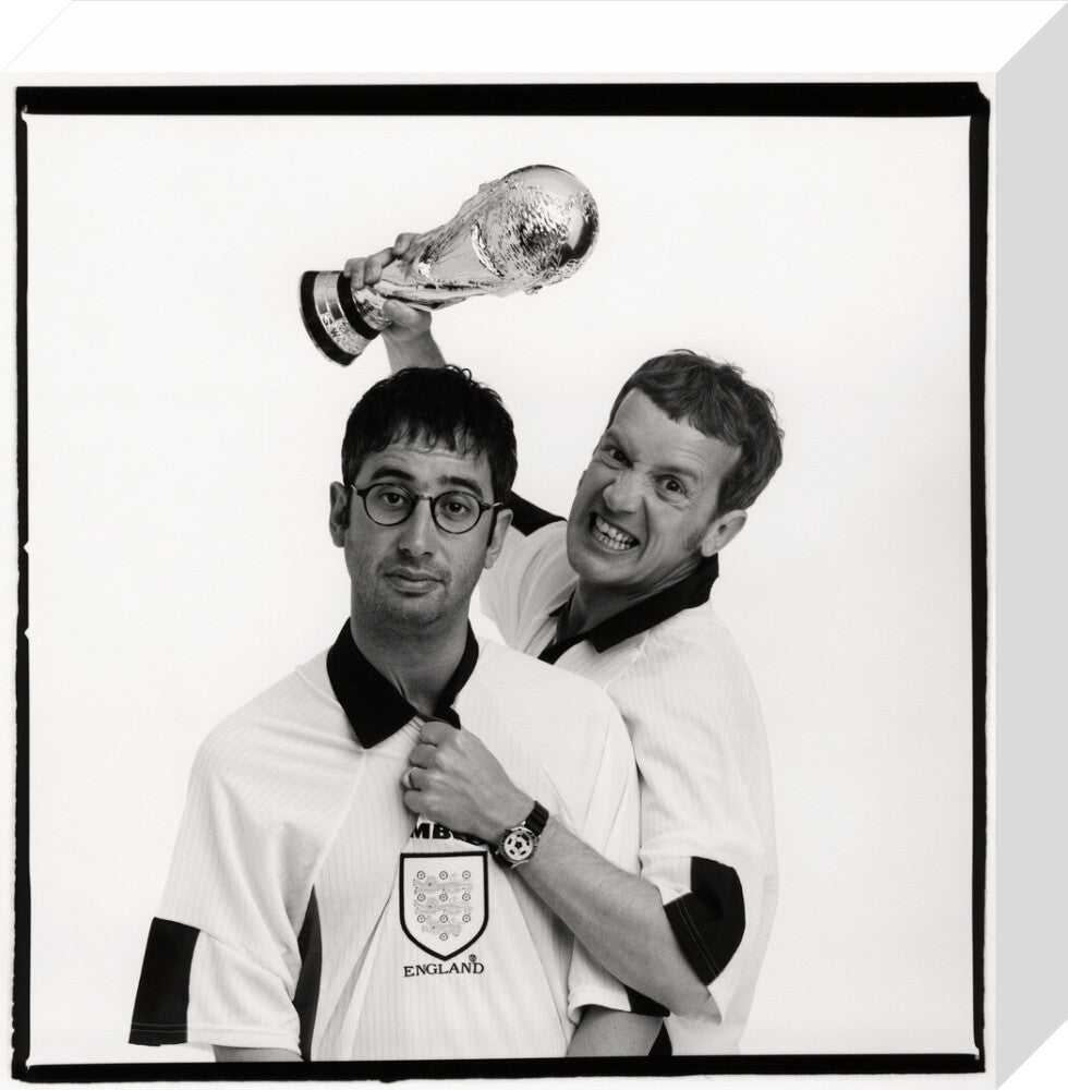 David baddiel; frank skinner portrait print (stretched canvas, small, no frame frame)