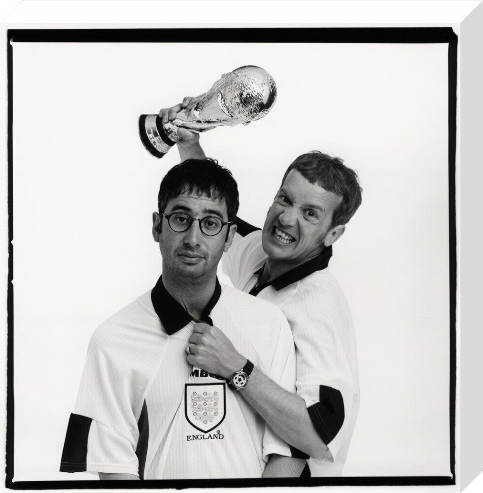 David baddiel; frank skinner portrait print (stretched canvas, medium, no frame frame)